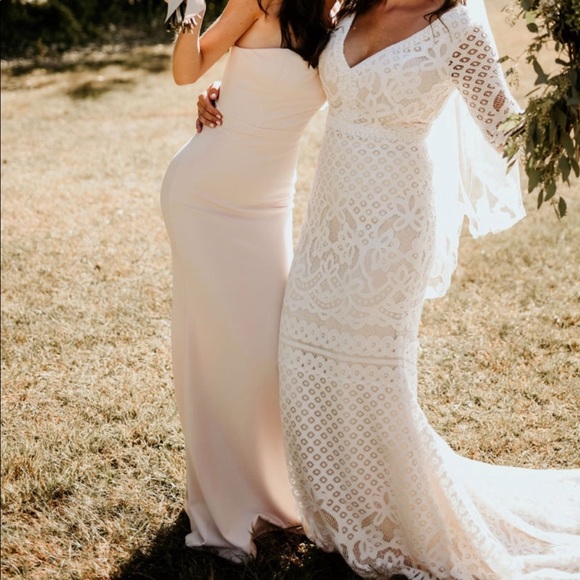 Strapless Sweetheart Neckline Dress Blush Pink - Picture 3 of 5